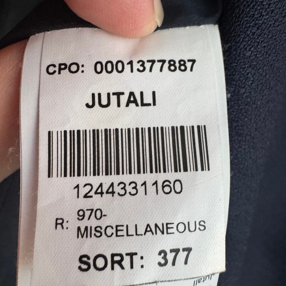 Boss by Hugo Boss Jutali Contrast-Lapel Overlap Wool Blazer Navy Blue White Sz 6 - Picture 6 of 7